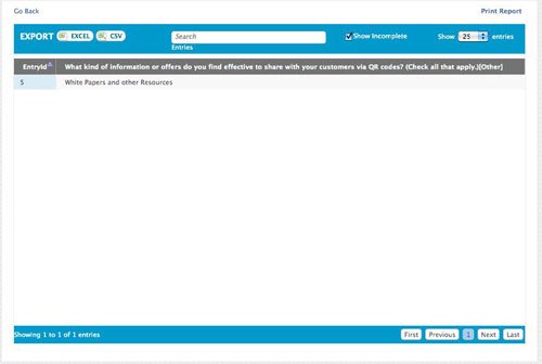 View individual responses with mobosurvey reporting and pbSmart Codes